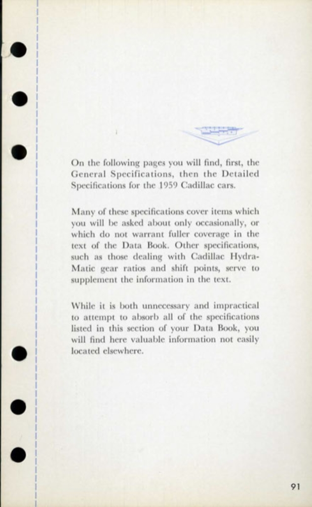 1959 Cadillac Salesmans Data Book Page 110